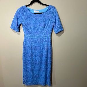 SM Blue lace dress modest vintage style
